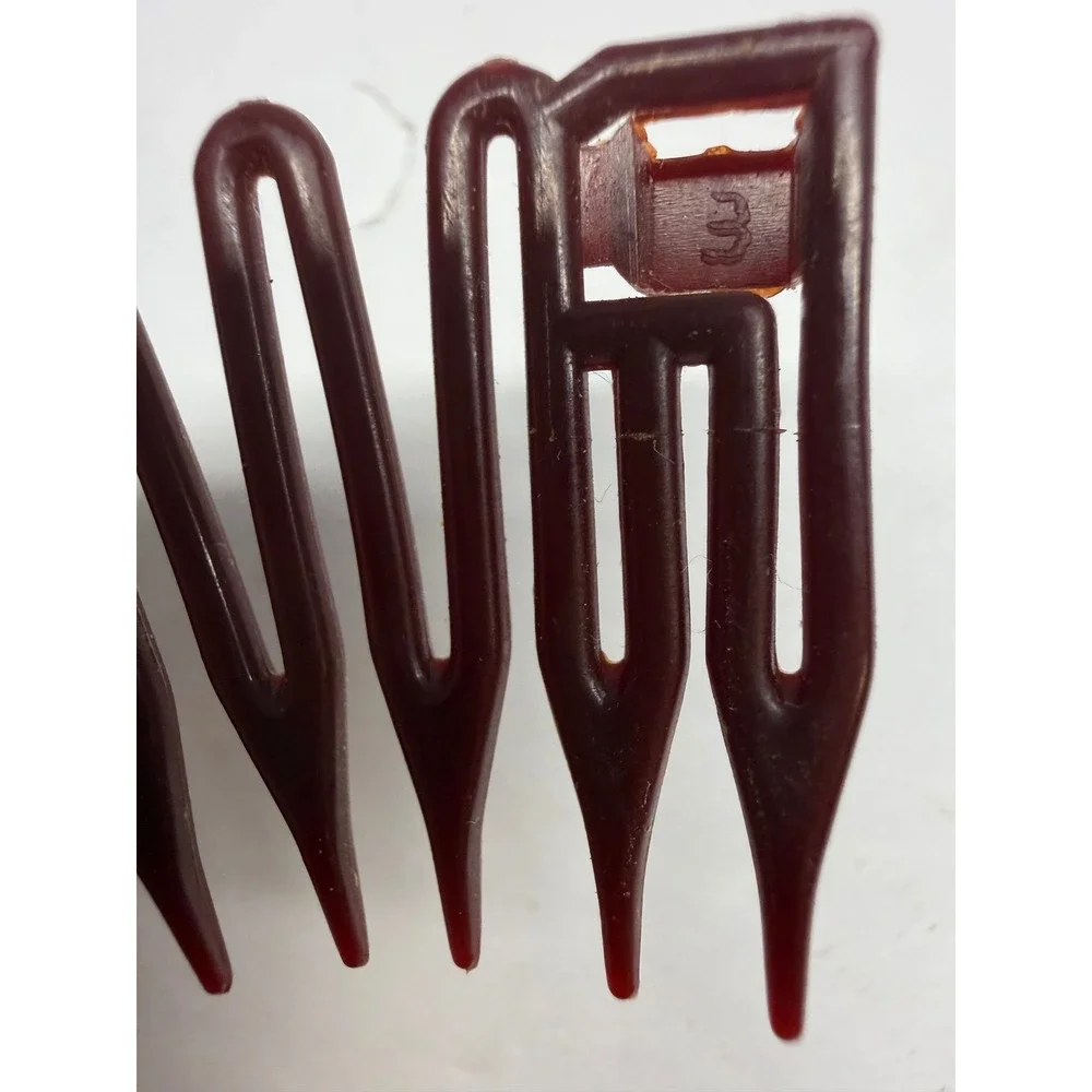 Vintage Burgundy Flexible Full Circle Tooth Comb Headband Accordion Hair Band